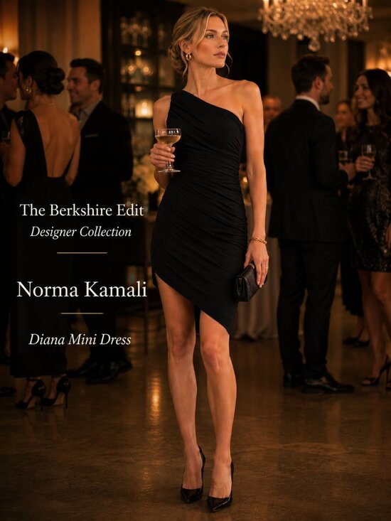 Norma Kamali Dresses & Skirts - Norma Kamali Diana Mini Dress Black M One Shoulder Ruched Asymmetric Bodycon